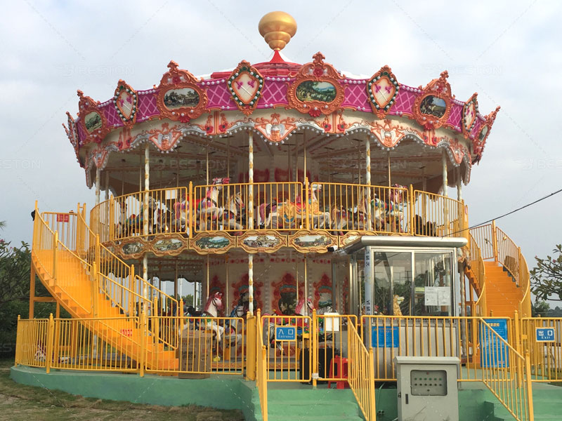 buy double layer carousel rides for fairground