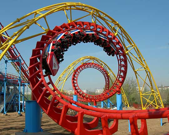 4 Rings Large Roller Coaster For Sale