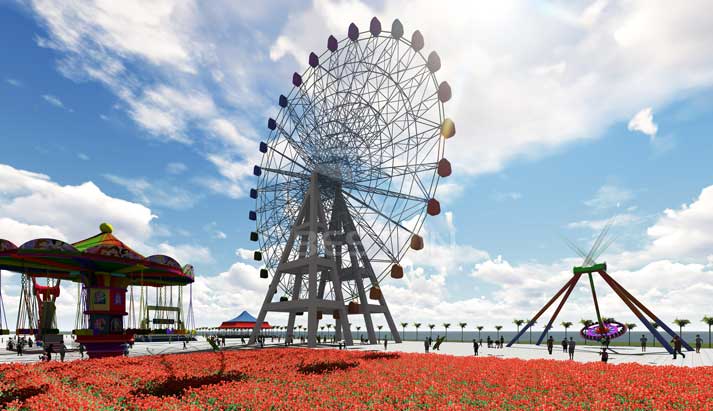 ferris wheel ride in the amusement park 